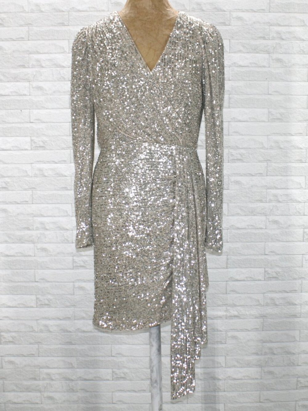 ALEX MARIE Dress Milly Sequin Glitter Formal Cocktail Party Silver 8